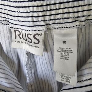 RUSS white with black stripes capris